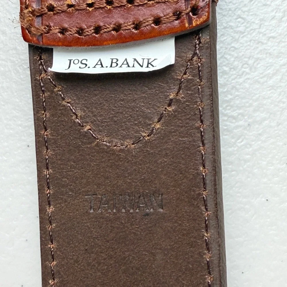Jos A Bank Mens Brown Leather Nautical Signal Flag Belt 36‎ 1114-412
